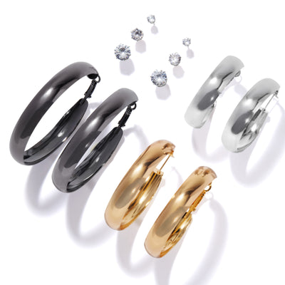 manic metal 6 hoop & stud set