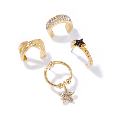 shoot for the stars 4 earring set - gold